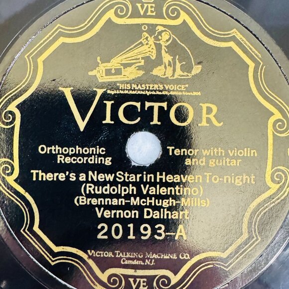 Vernon Dalhart Theres A New Star In Heaven Tonight 10in Shellac 78 Victor 20193 - Picture 2 of 4